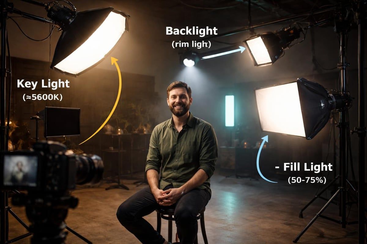 Professional lighting setup elements