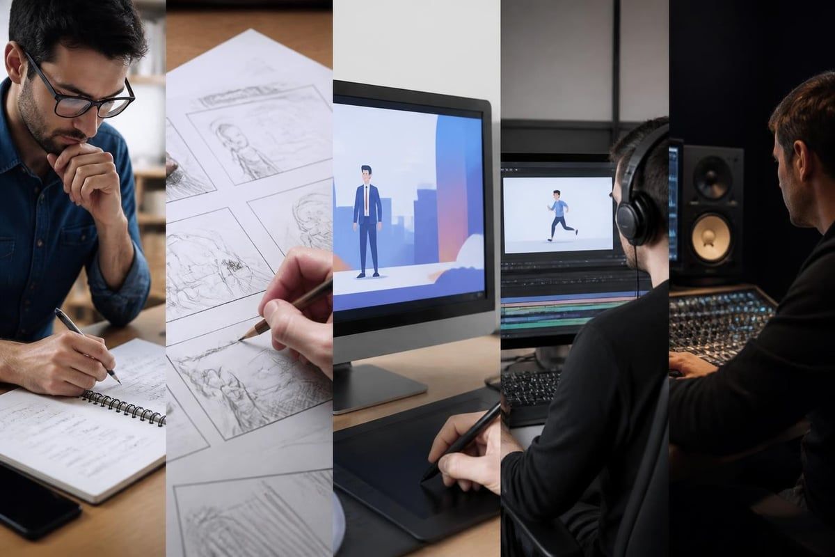 Animation production workflow stages