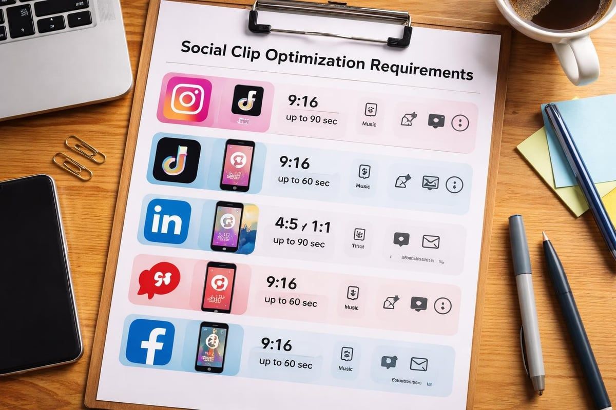 Platform comparison of social clip specifications