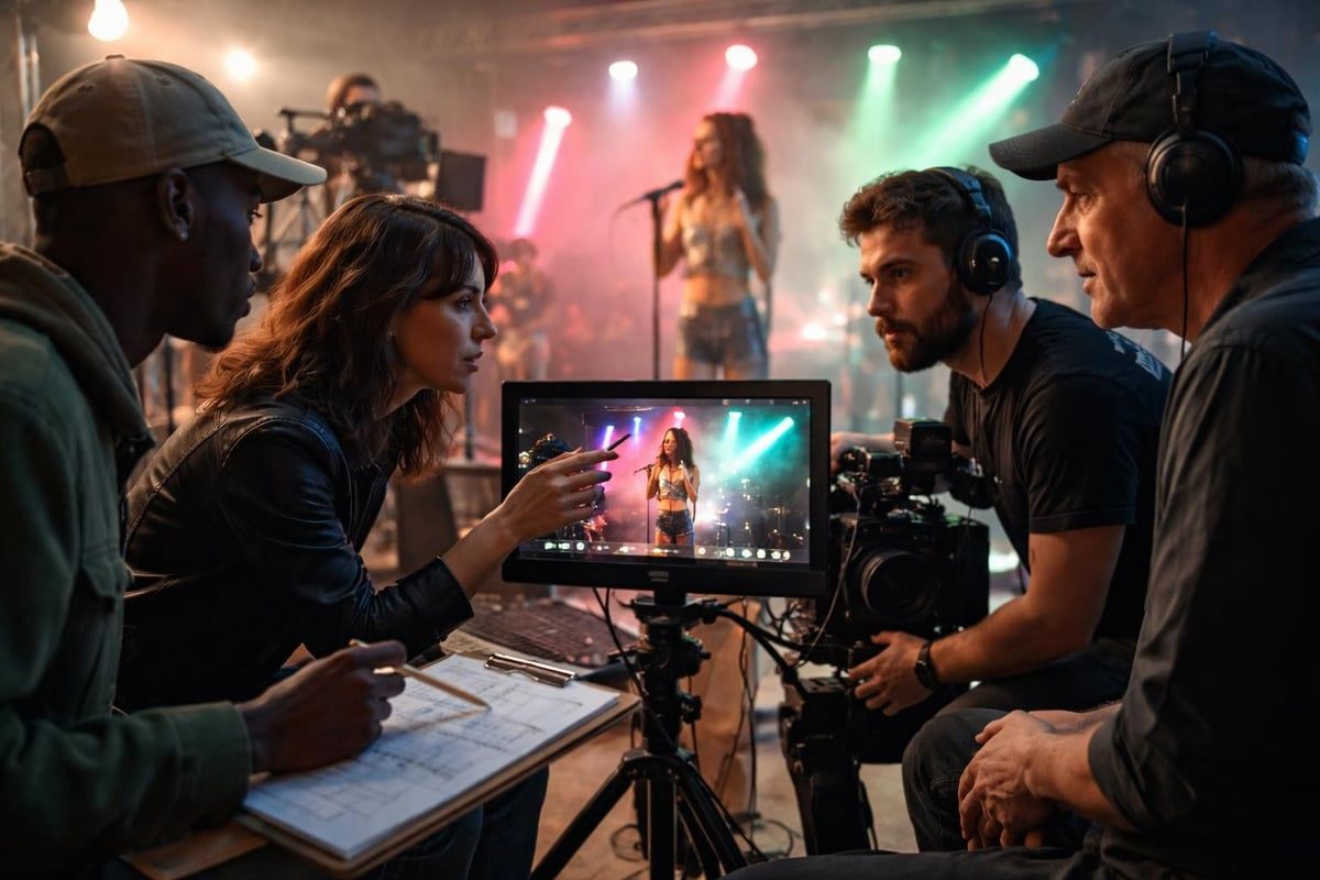 Music video production team collaboration