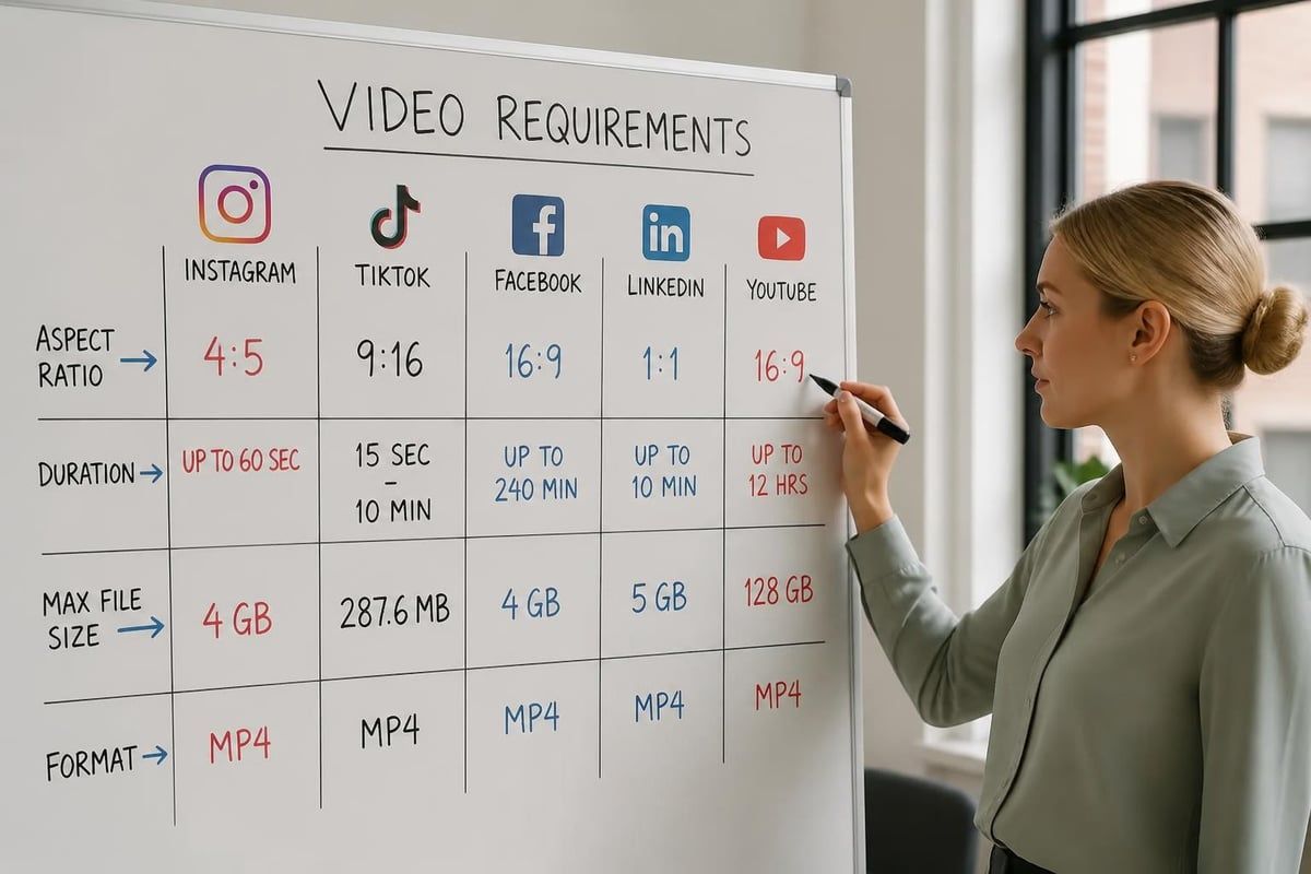 Social media video format specifications