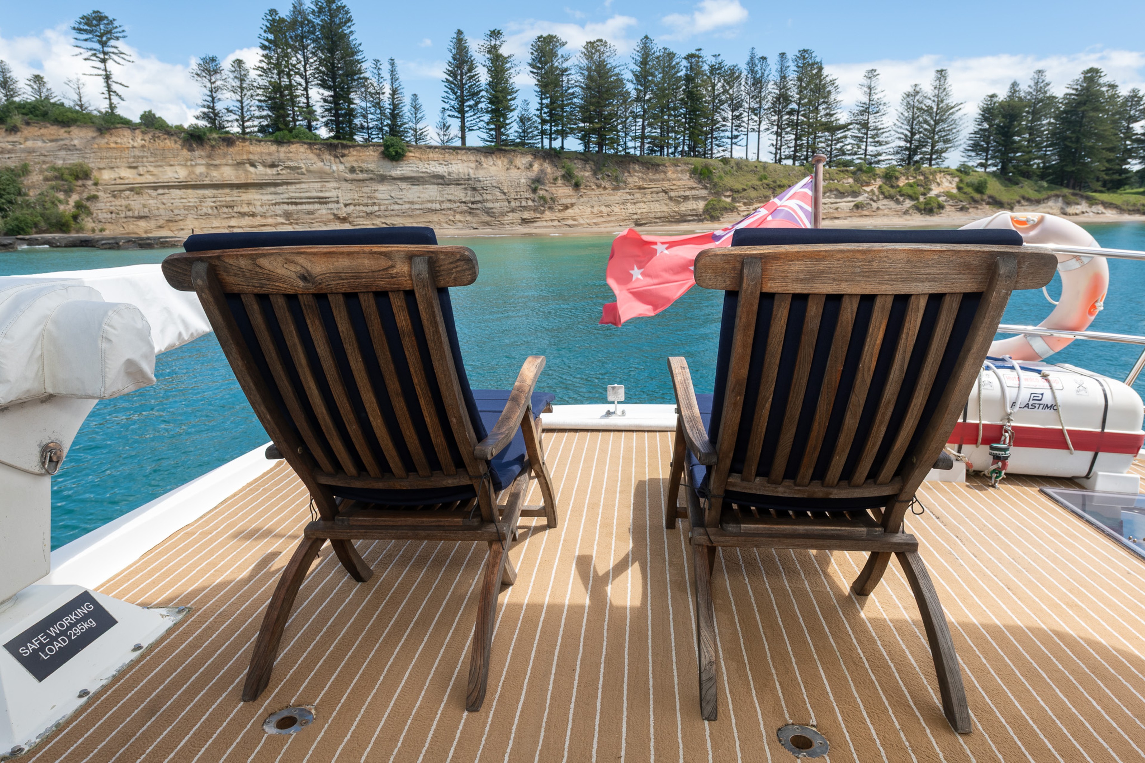 Two chairs upper boat view