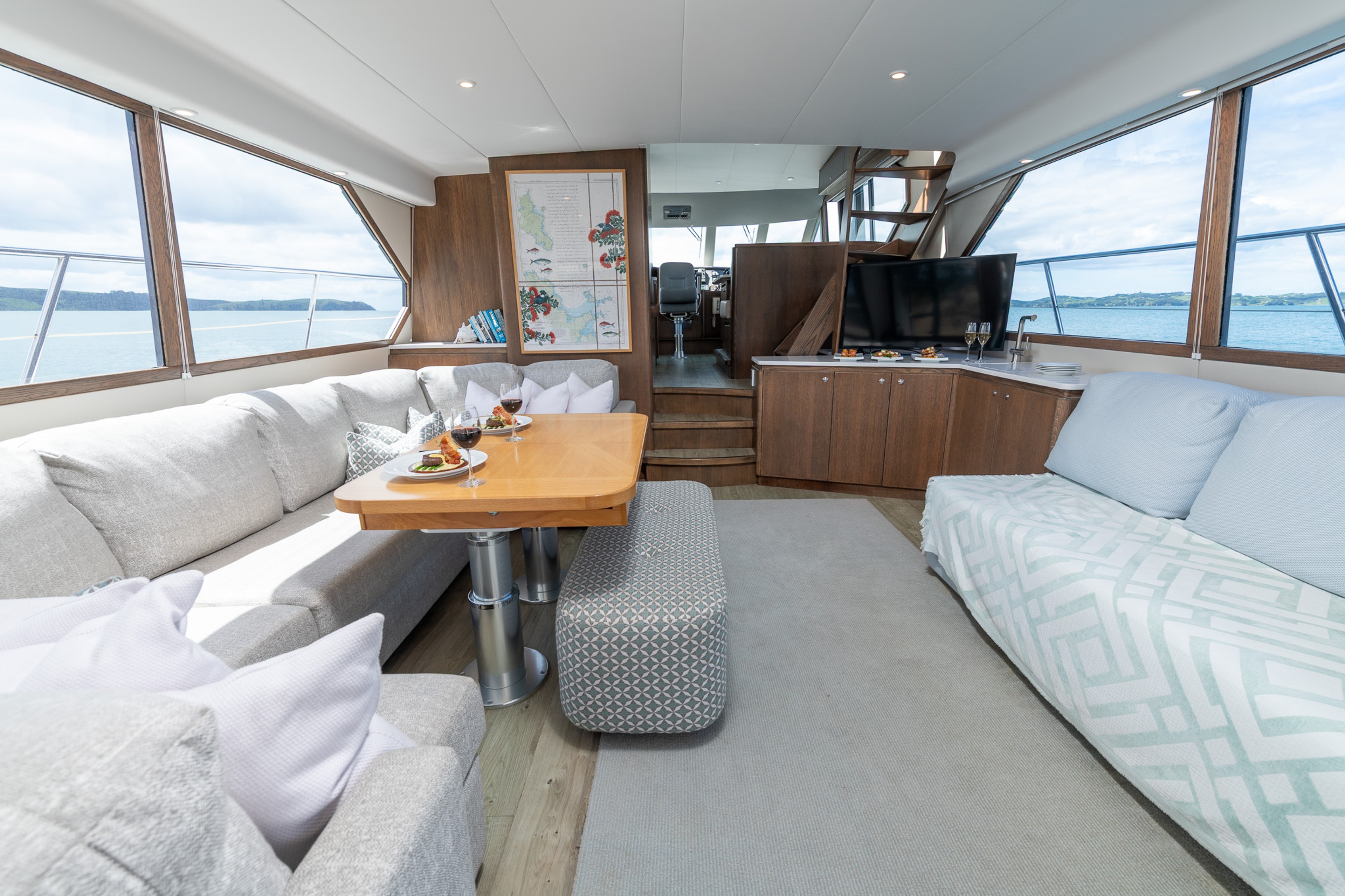 Boat lounge area