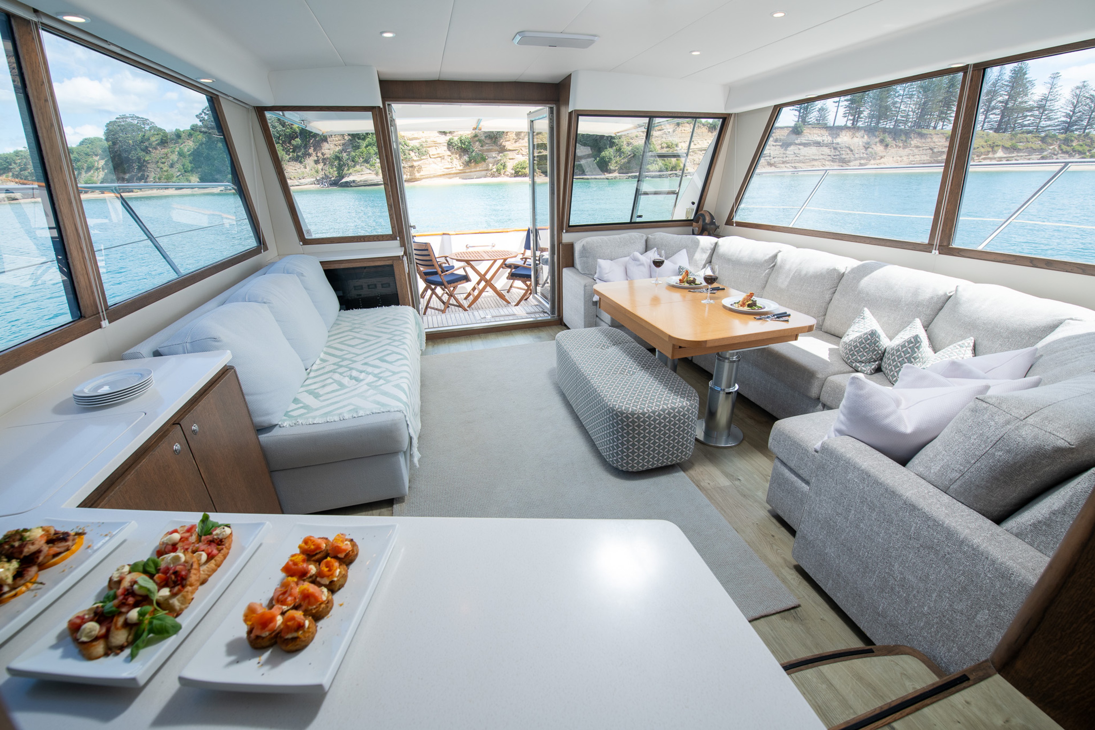 Boat dining area