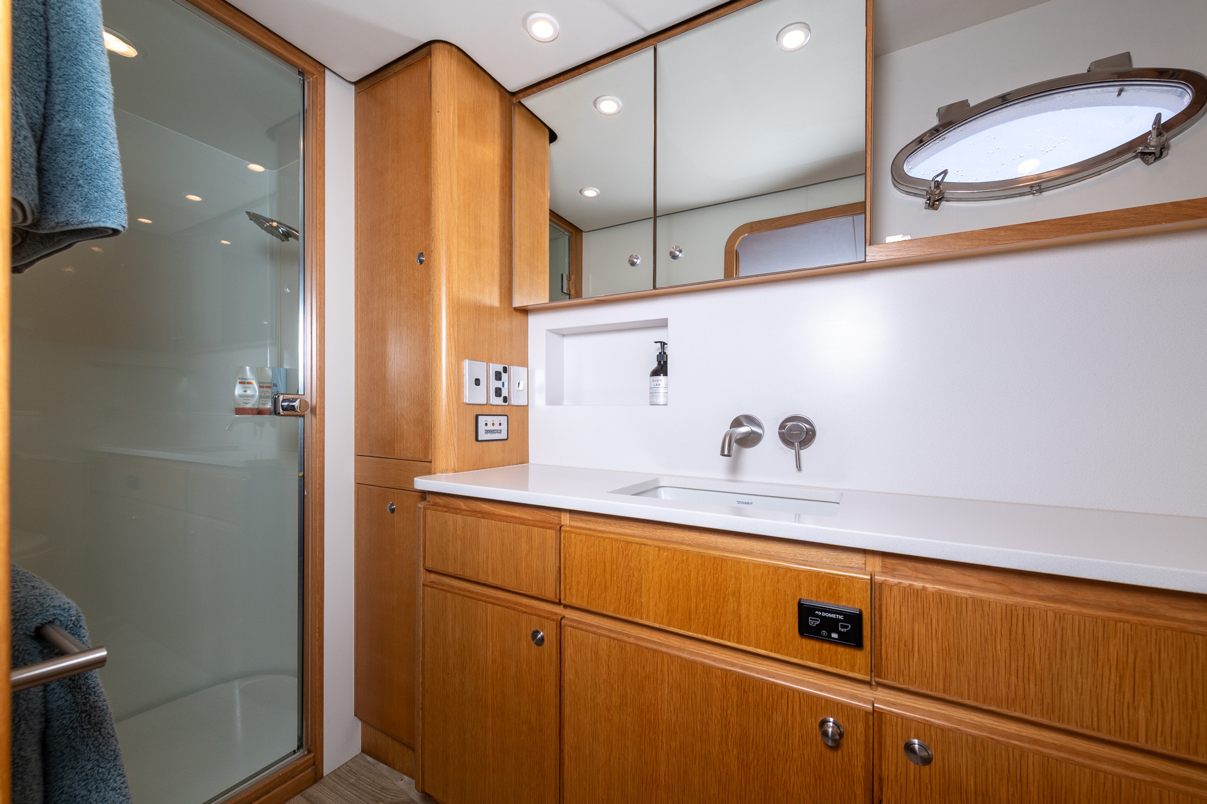 Boat interior kitchen area