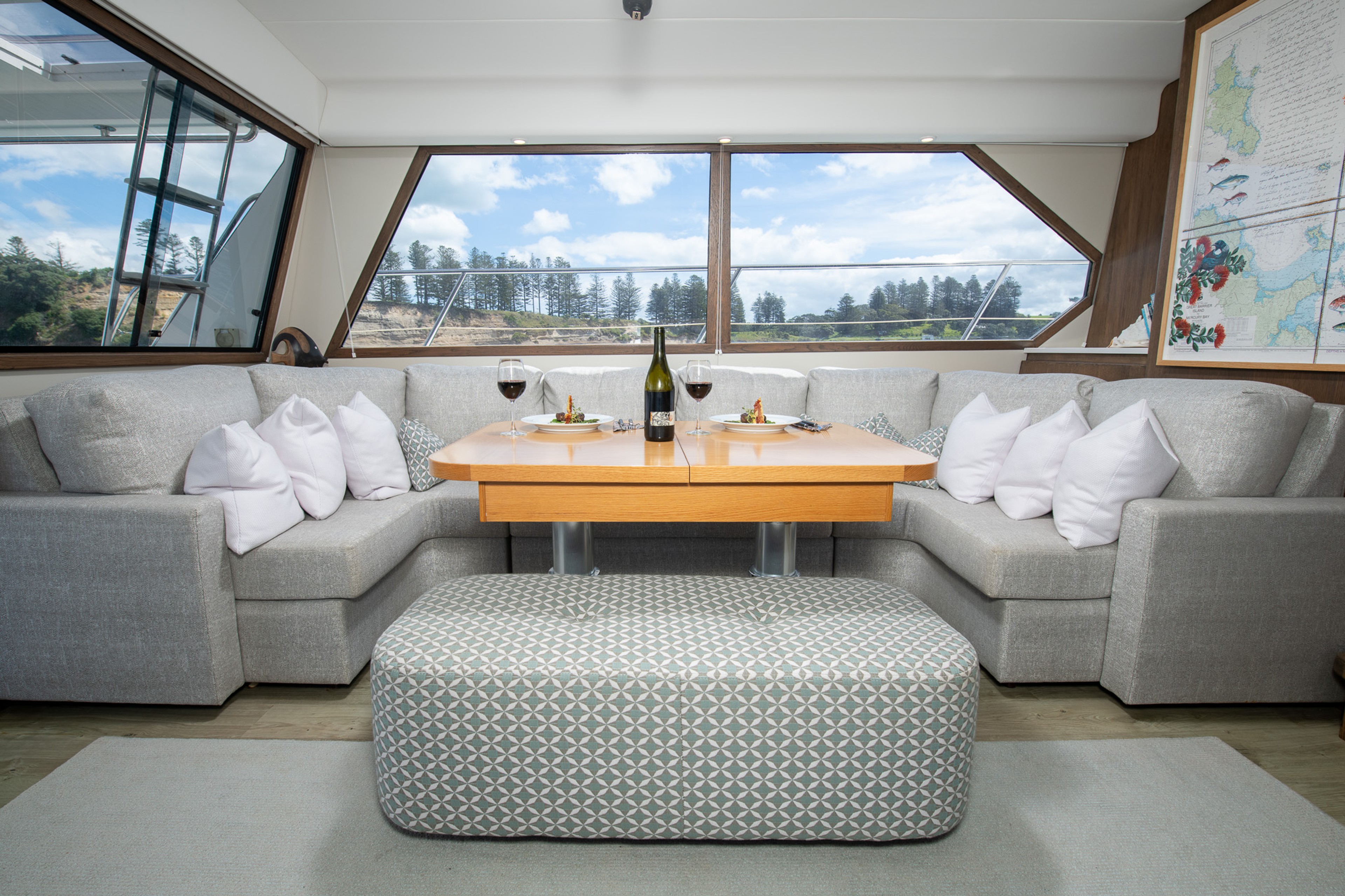 Boat dining area