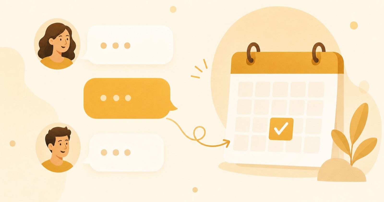 A conversational booking chat replacing a traditional scheduling form