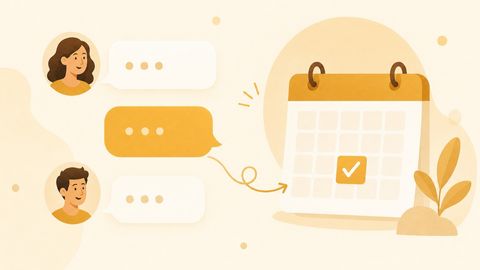 A conversational booking chat replacing a traditional scheduling form