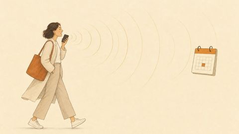 A person speaking to a scheduling assistant to book a meeting