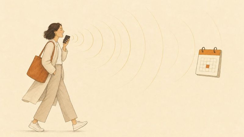 A person speaking to a scheduling assistant to book a meeting