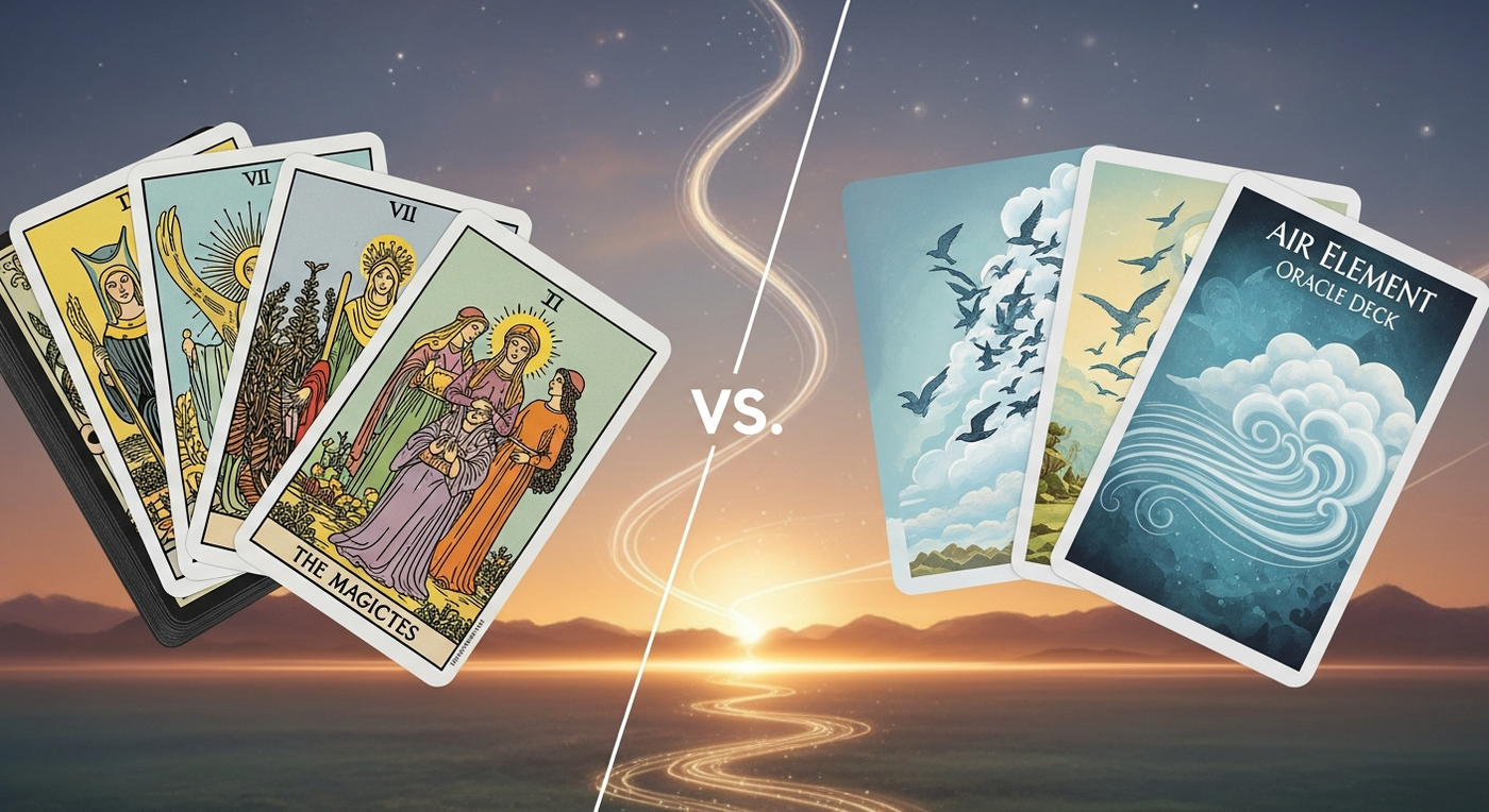 Air Element Oracle Deck vs. Traditional Tarot: Unveiling the Unique Wisdom of Elemental Guidance