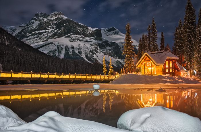 Emerald Lake at night