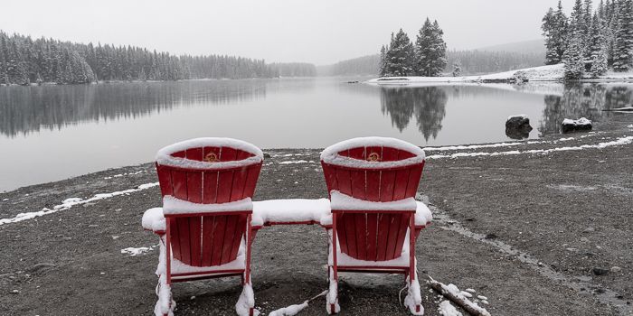 Two Jack Lake Red Chairs