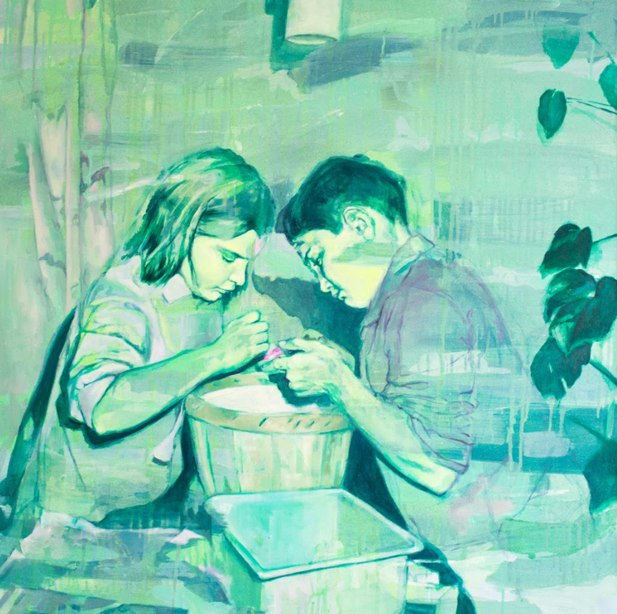 Aslı Torcu, Chasseurs de tresors, 2020, 90 x 90 cm