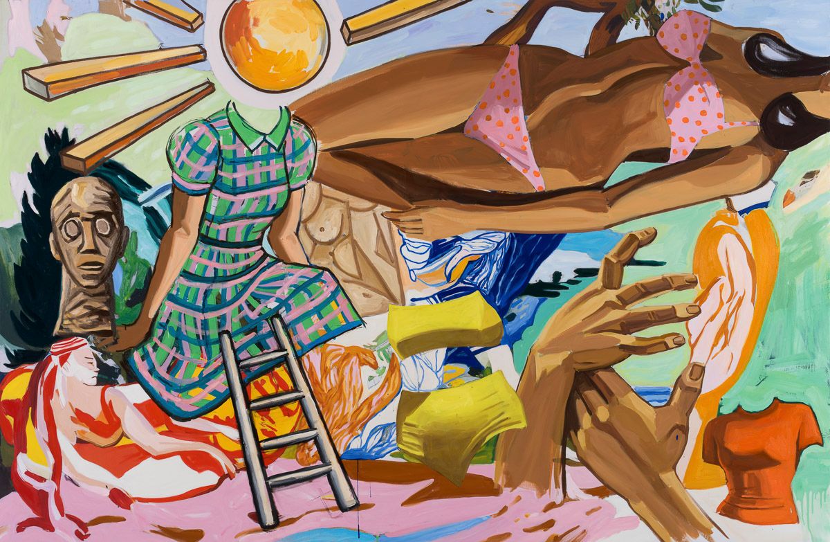 David Salle, “New Pastoral with Ladder” (Merdivenli Yeni Pastoral,) 2024, 152,4x233,7 cm. Art Basel Miami Beach’in 5-8 Aralık tarihlerinde yer alacak 2024 edisyonu, 283 galeriden oluşan güçlü bir kadroya sahip.