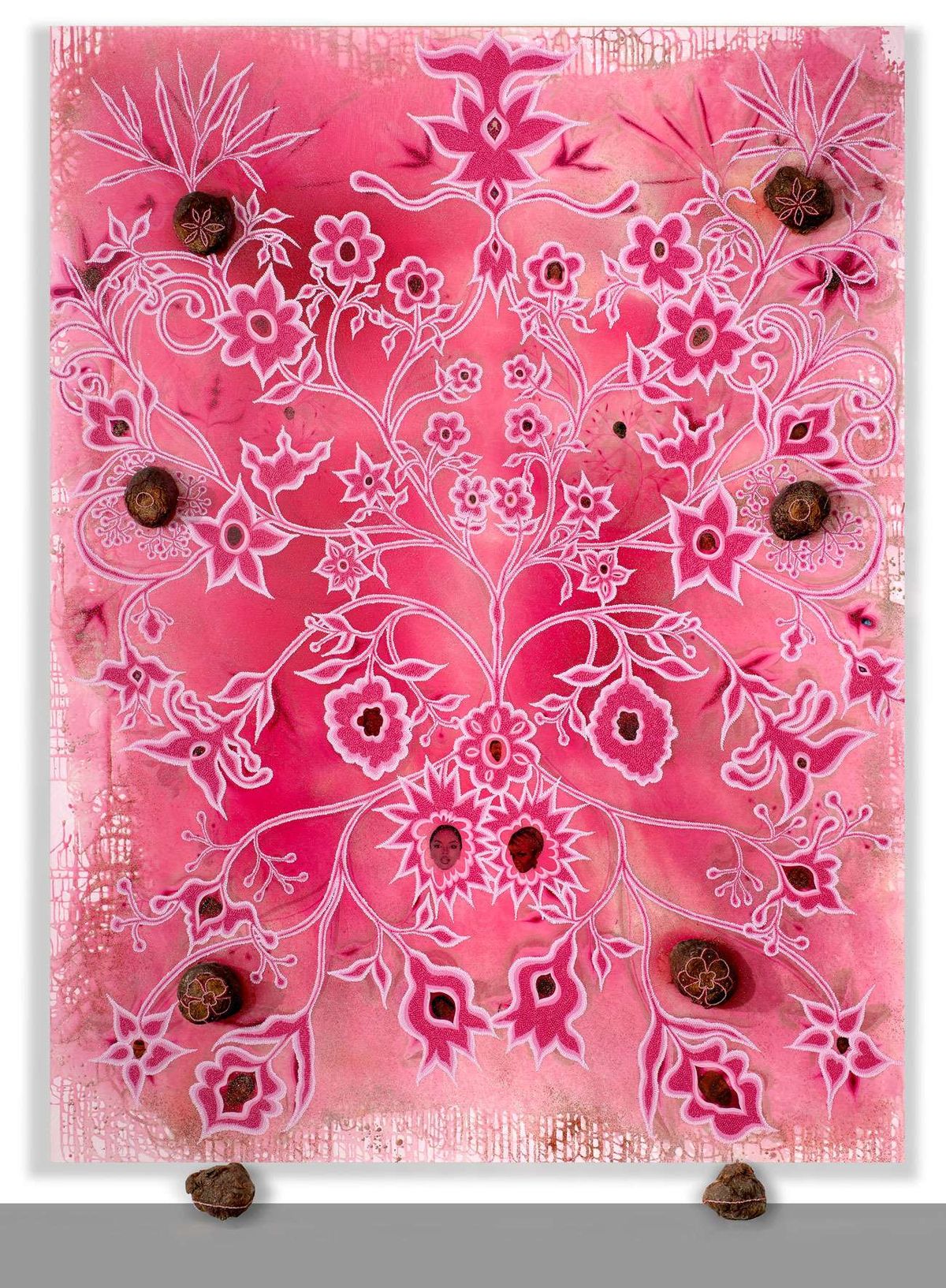 Chris Ofili, Through the Grapevine, 1998, 243.8 x 182.8 cm

Saatchi Yates ve sanatçının izniyle 