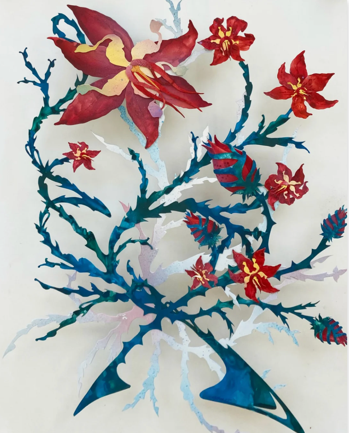 Eylül Civelek, Benden Bana No:4, kağıt üzerine karışık teknik, 70 x 50 cm
Sanatçı ve UZ Gallery izniyle