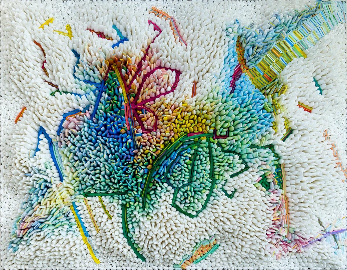 HOFA'nın 19. Contemporary Istanbul'daki enstalasyonundan.
Ilhwa Kim, "Primary Act", 2024, elle boyanmış Hanji kağıdı, 93 x 119 x 13cm (HOFA izniyle)