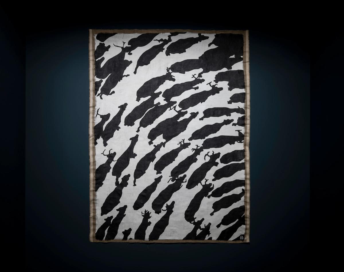 Itamar Gov, Reindeer Cyclone, 2025, Gerilmemiş keten üzerine akrilik, 150 x 200 cm