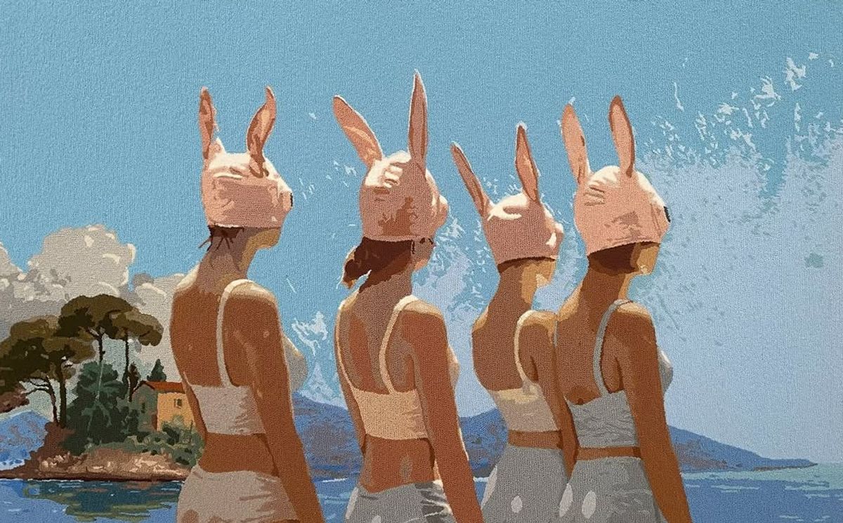 Studio Pinprick, Hesperides, 2024, 160x110 cm, Tuval üzerinde punch nakışı, Club Marvy