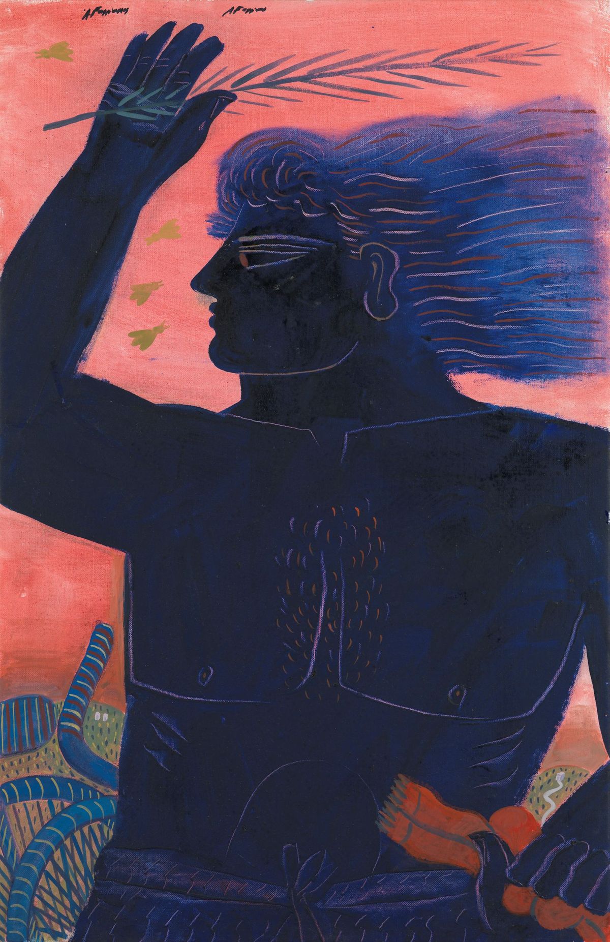 Untitled, circa 1985, Oil on canvas, 97x64 cm, ©Katoufas brothers, Courtesy Alekos Fassianos Estate