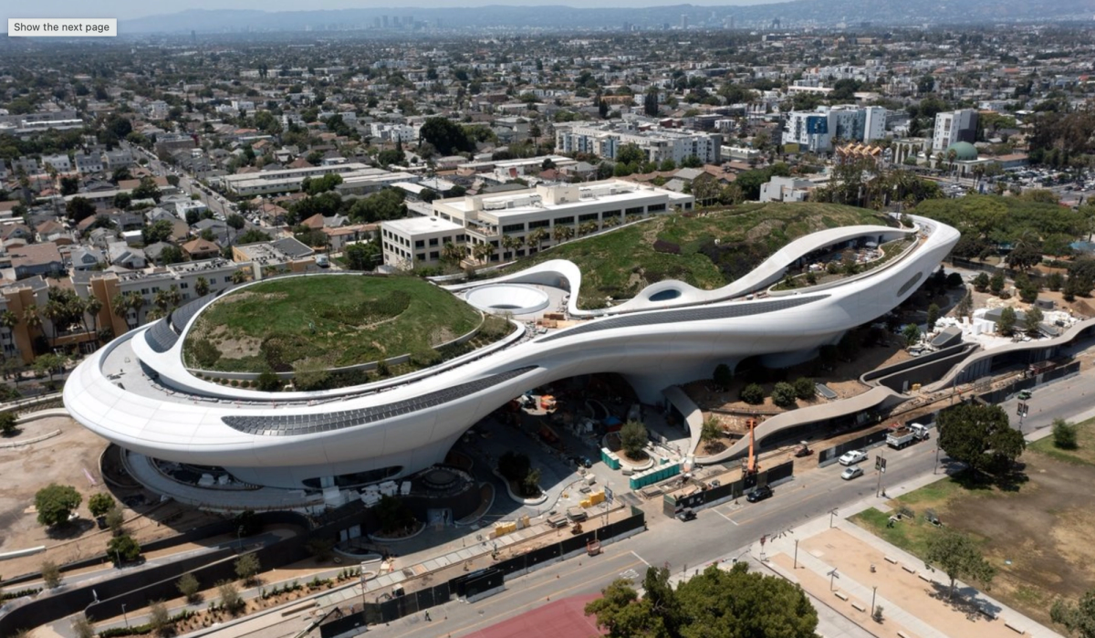 The Lucas Museum of Narrative Art, Mad Architects'ten Ma Yansong tarafından tasarlandı.
Fotoğraf: Sand Hill Media/Eric Furie; © 2025 JAKS Productions