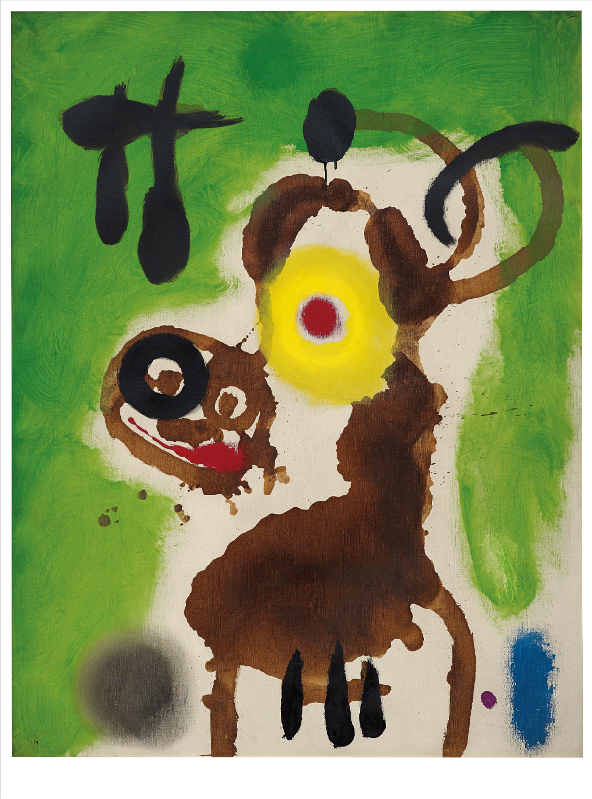 "Femme et oiseau" (Kadın ve Kuş, 1959), tuval üzerine yağlıboya, 116x89 cm.
© SUCCESSIÓ MIRÓ / ADAGP, PARİS, 2024, FOTOĞRAF: FILIPE BRAGA, © FUNDAÇÃO DE SERRALVES, PORTO