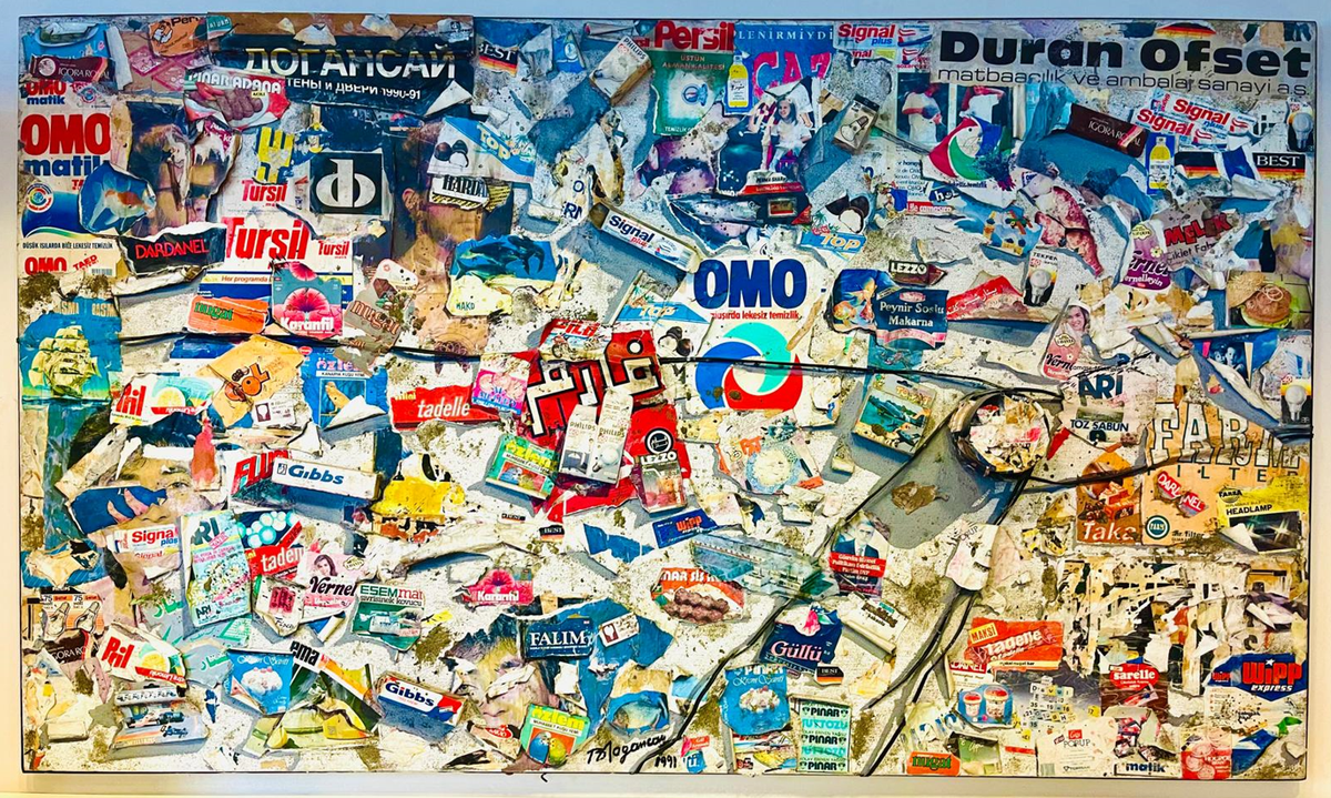 Burhan Doğançay, “OMO,” 1991, 146 x 250 cm, Art On İstanbul