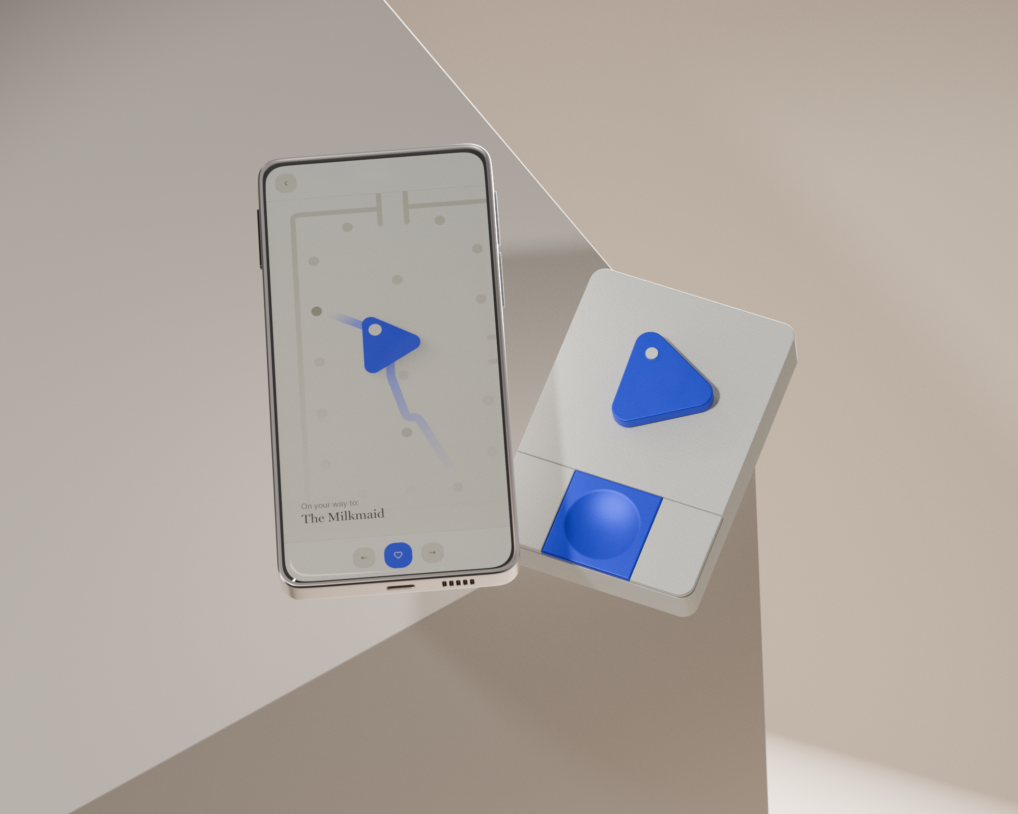 Mockup of the app and the accompanying device