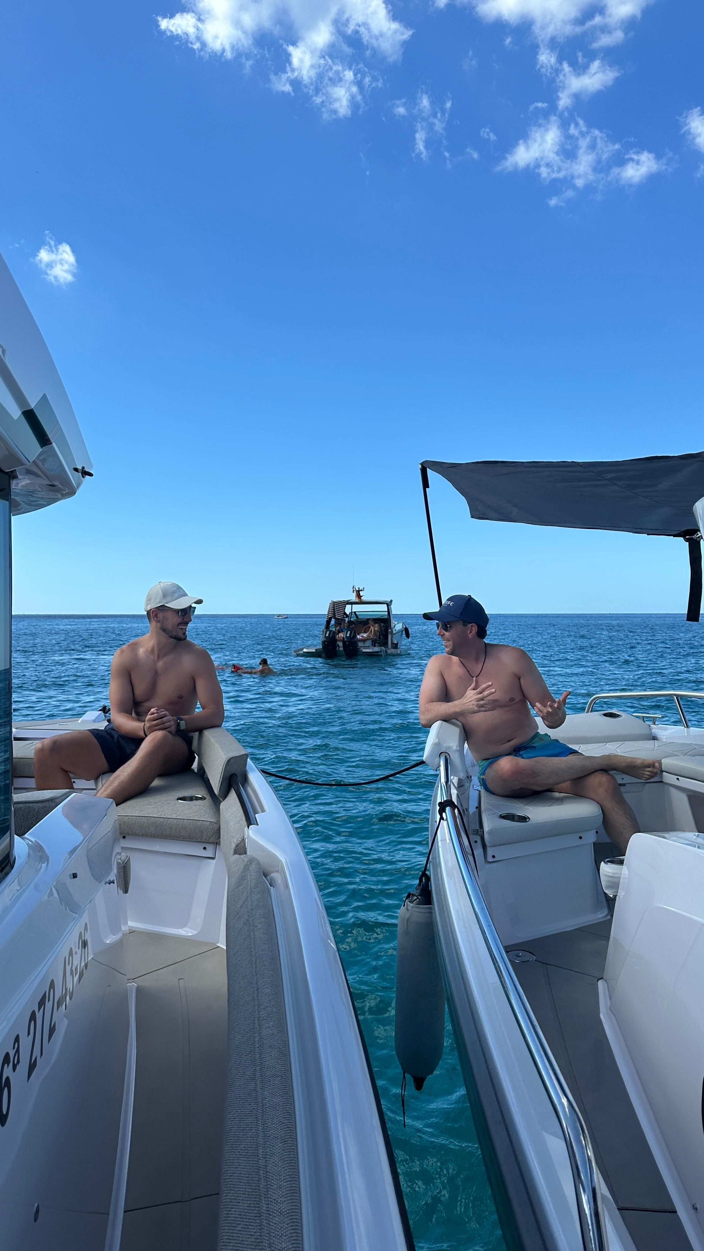 Spending time on the water with boats alongside one another