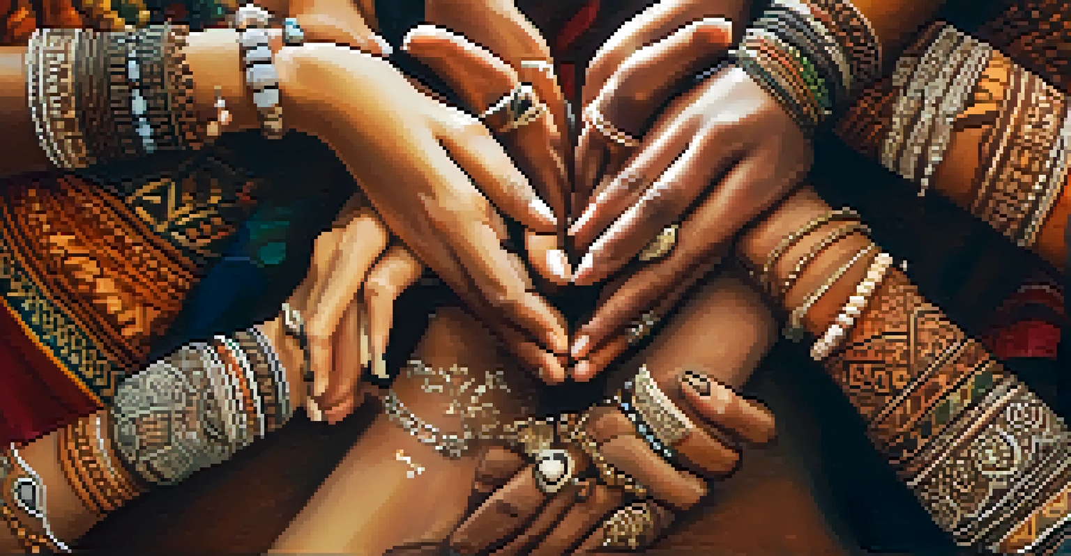 Close-up of diverse hands forming a heart shape, symbolizing unity and compassion in spirituality, with a softly blurred warm-toned background.