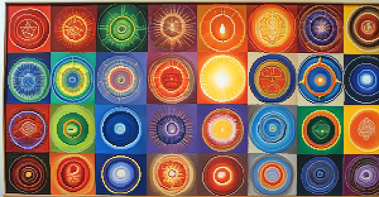 An artistic illustration showing the seven chakras as colorful spinning wheels of energy along a human silhouette against a soft gradient background.