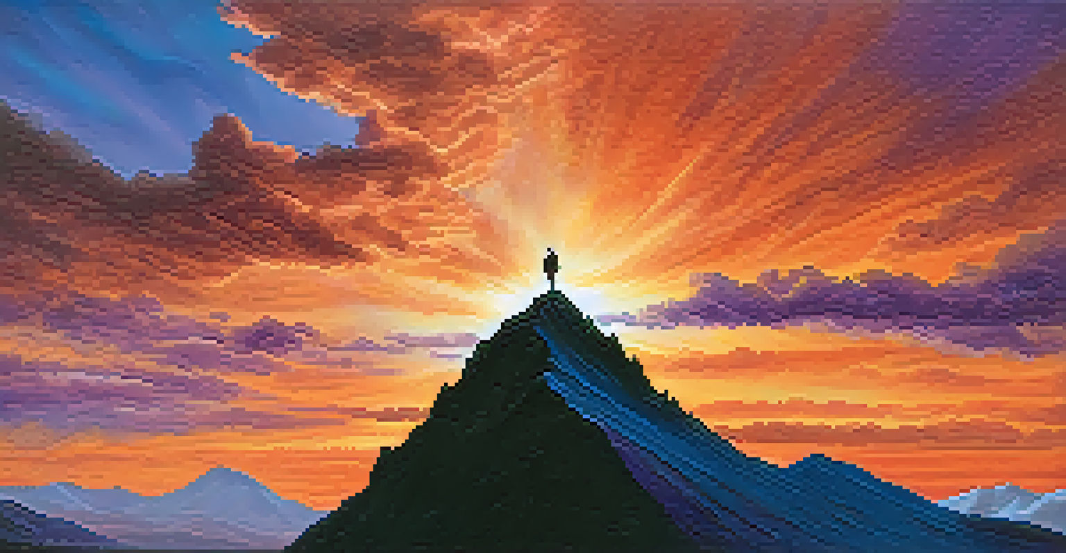 A majestic mountain at sunset, representing strength and masculine energy.