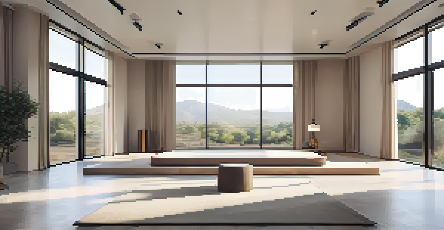 A modern spiritual space with minimalist design and abundant natural light.
