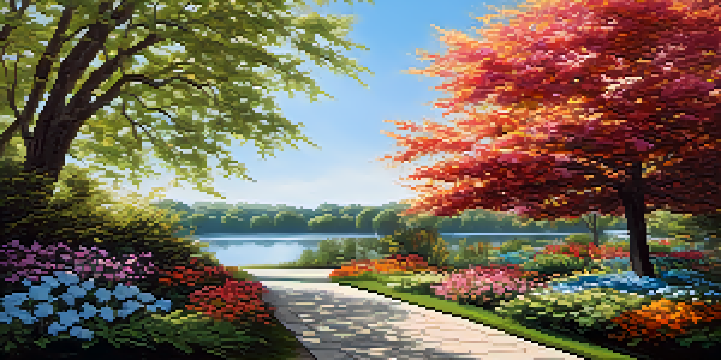 A beautiful garden filled with colorful flowers, a stone path, and a pond under soft sunlight, representing peace and forgiveness.