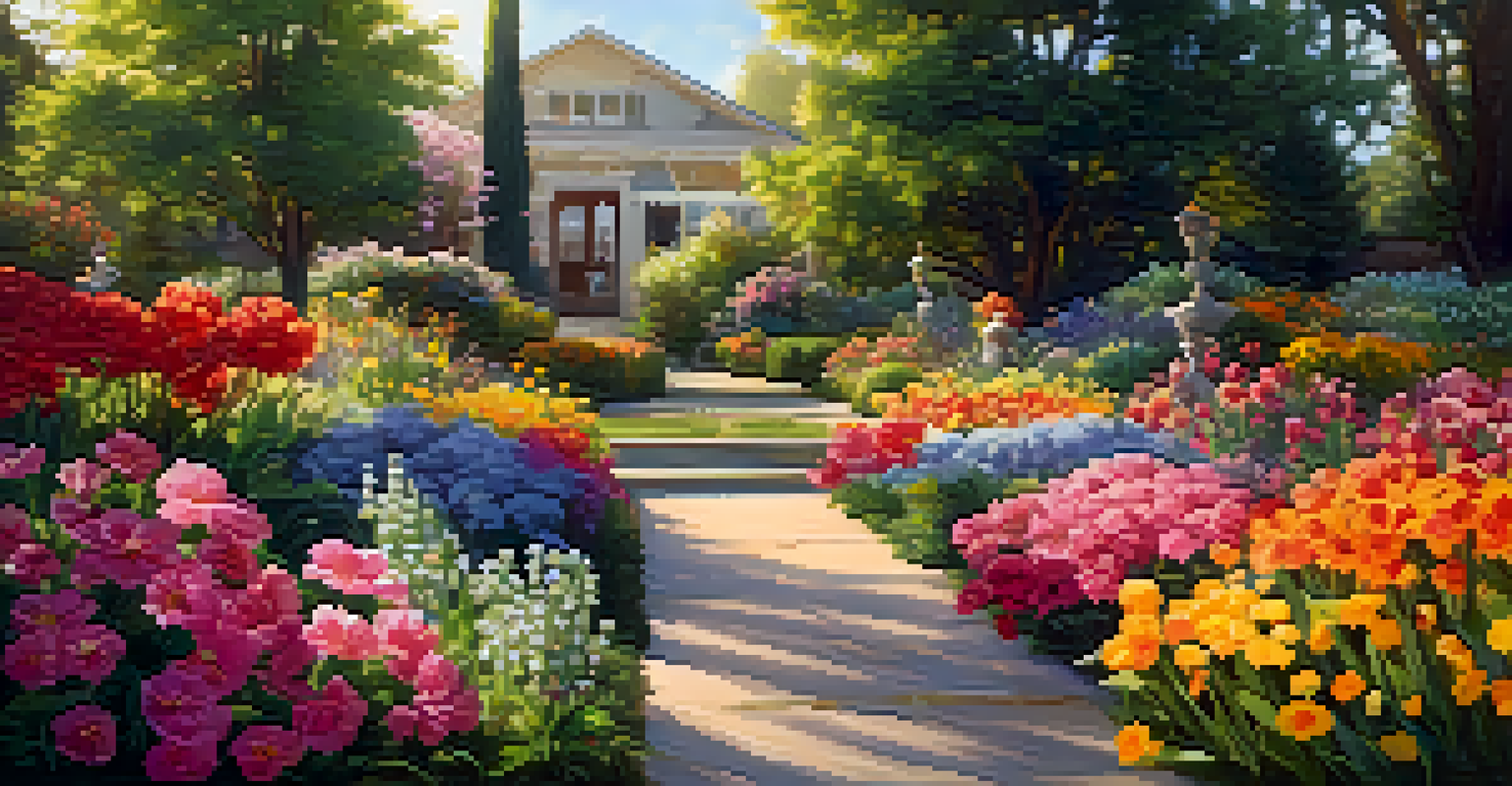 A colorful blooming garden with sunlight filtering through flowers, symbolizing growth and connection.