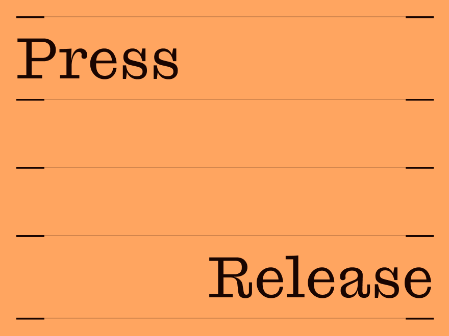 A card reading “Press Release” on an orange background.