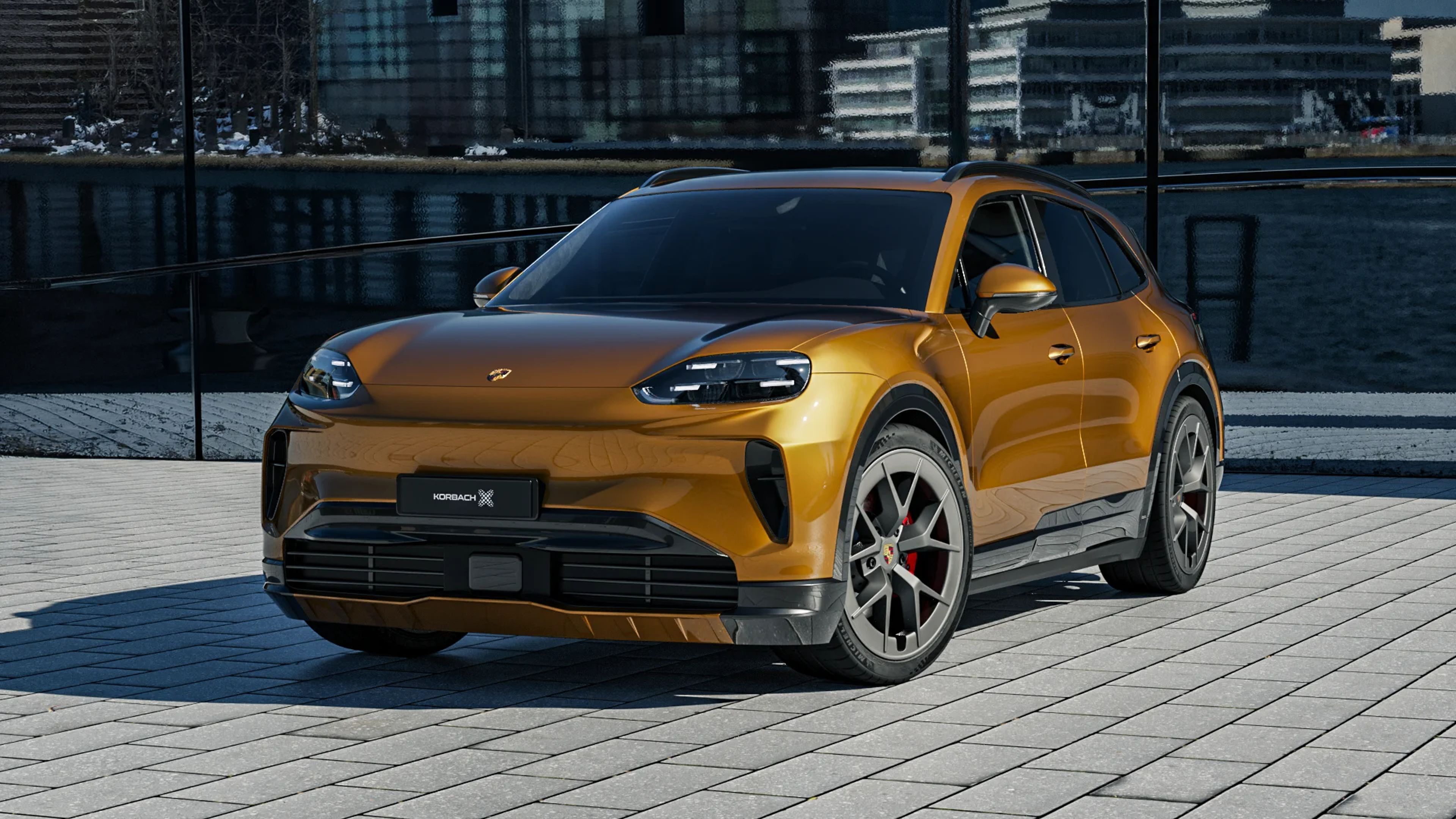 Cayenne Electric on factory wheels