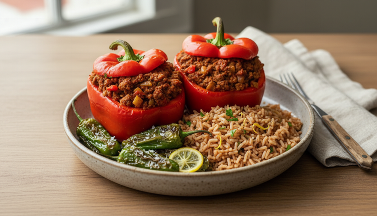 Harissa Turkey Stuffed Peppers