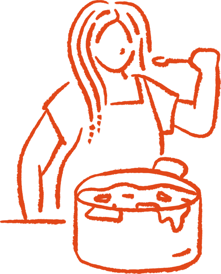 A Livin chef cooking in a household's kitchen
