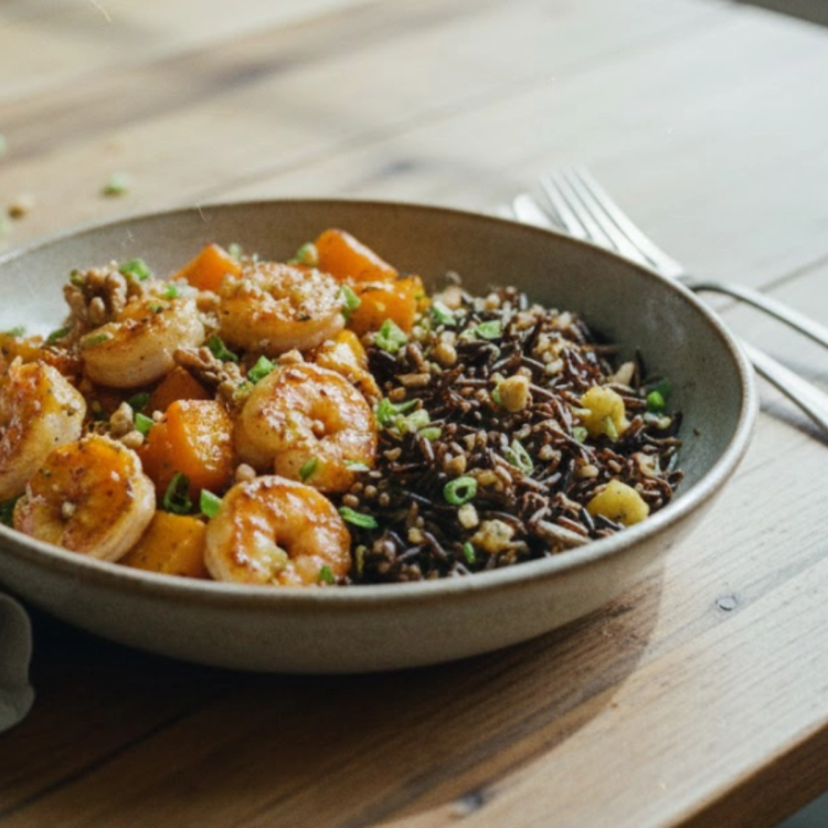 Walnut-Oil Shrimp