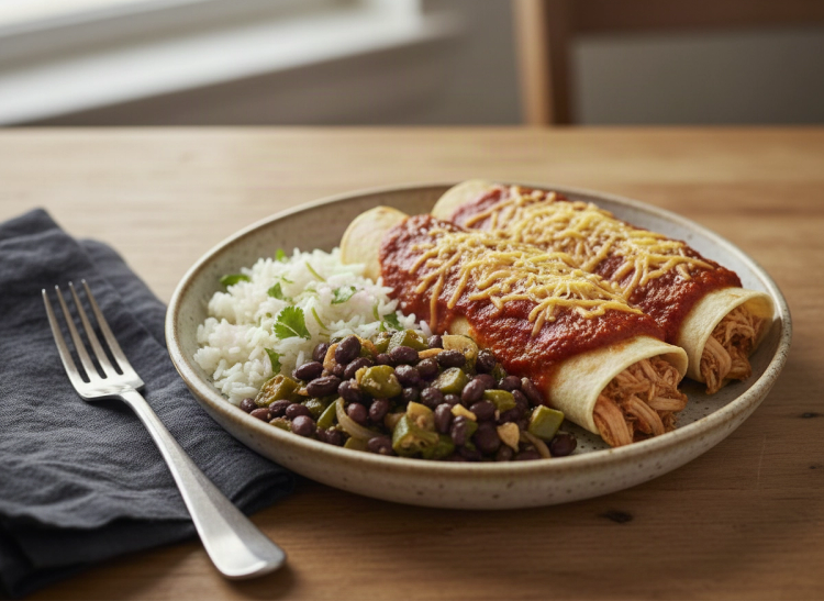 Red Sauce Chicken Enchiladas