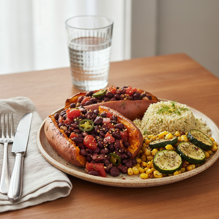 Black Bean Stuffed Sweet Potatoes