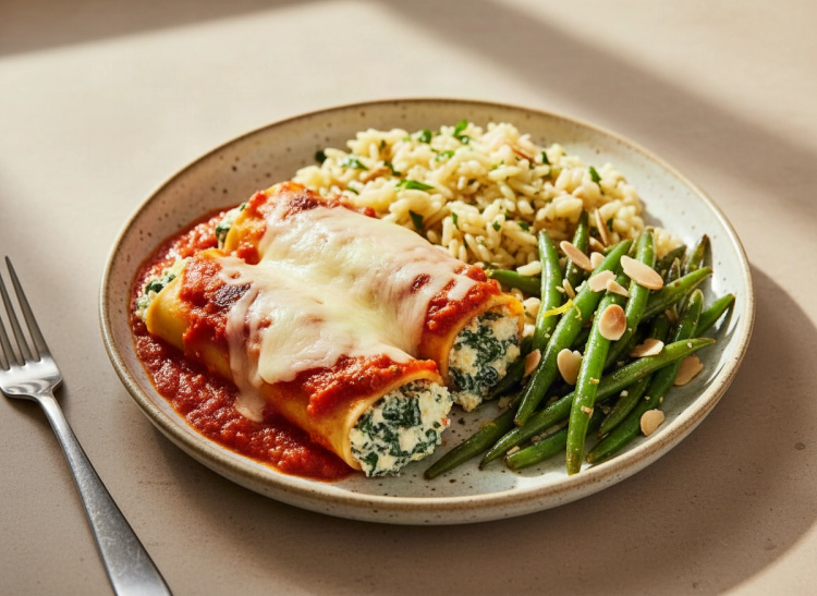 Spinach Ricotta Manicotti