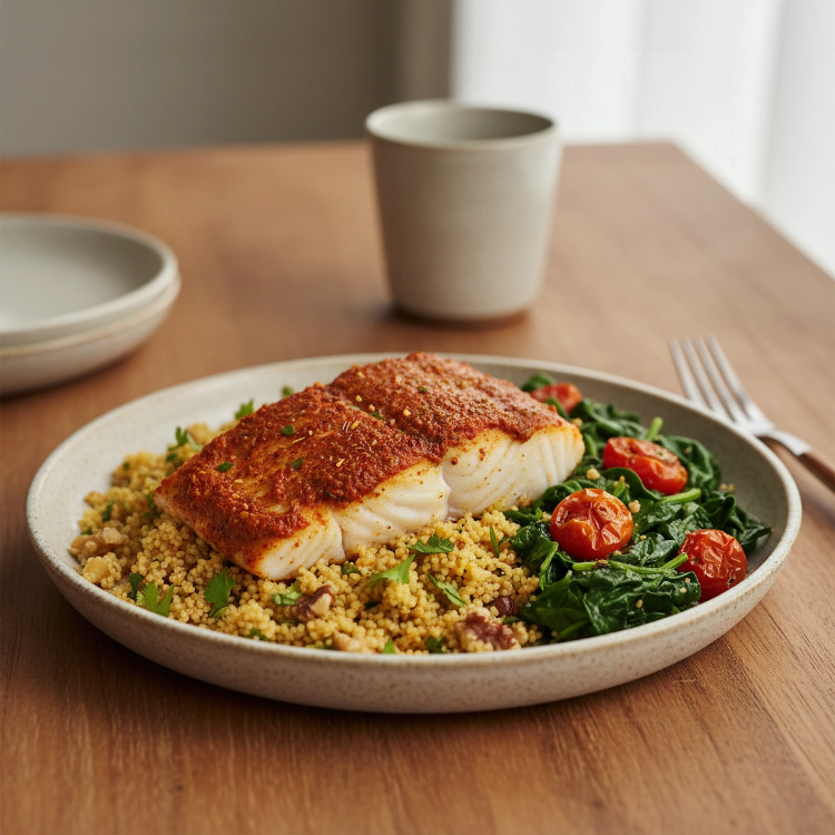Harissa Baked Cod
