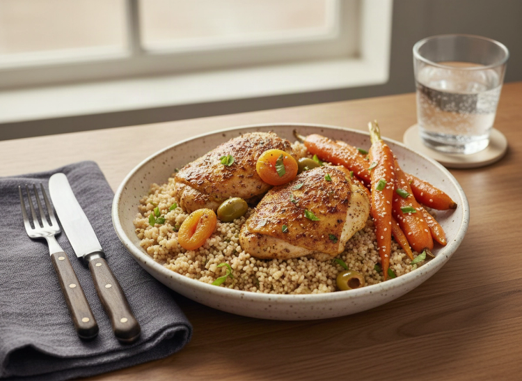Spiced Chicken Thighs with Apricots