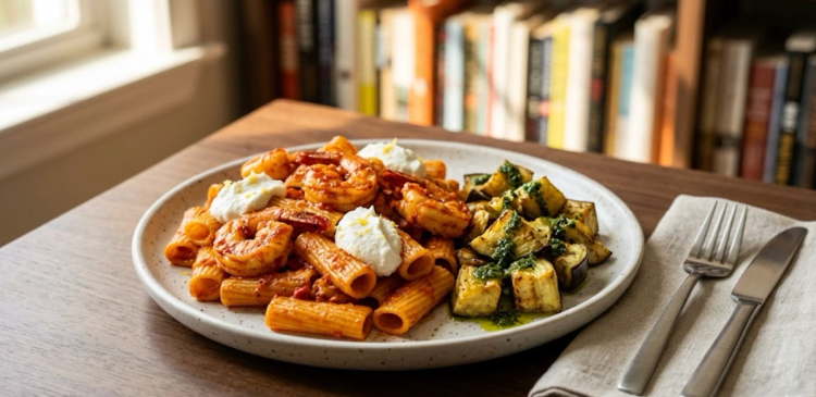 Calabrian Chili Shrimp Rigatoni