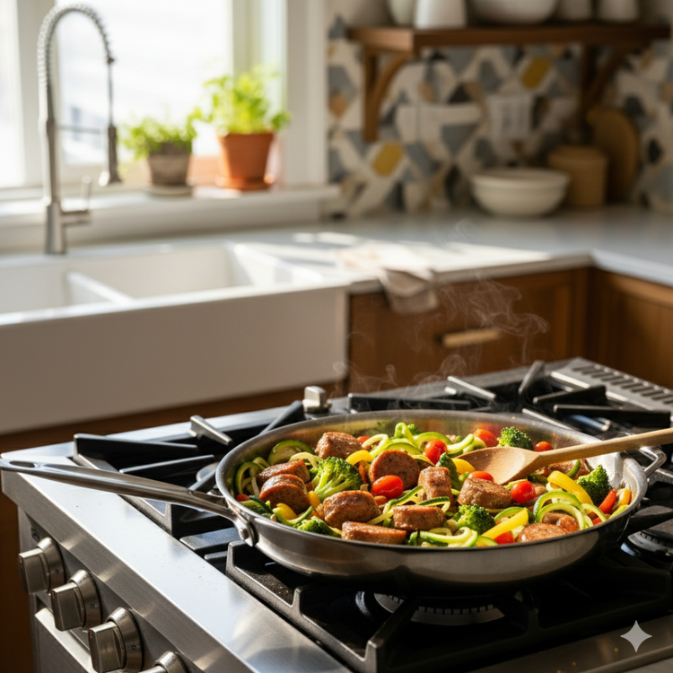 Chicken Sausage Zoodle Primavera