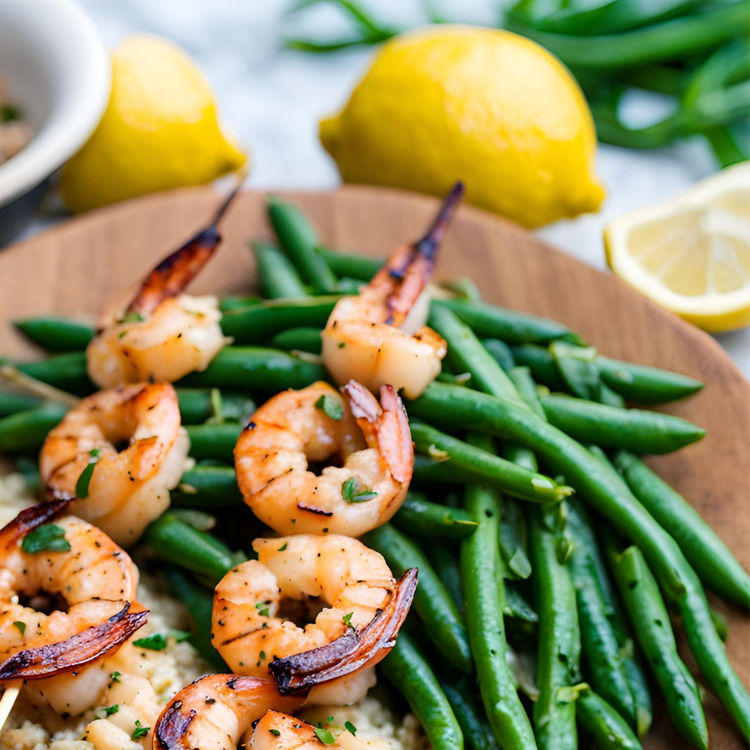 Lemon Garlic Shrimp Skewers