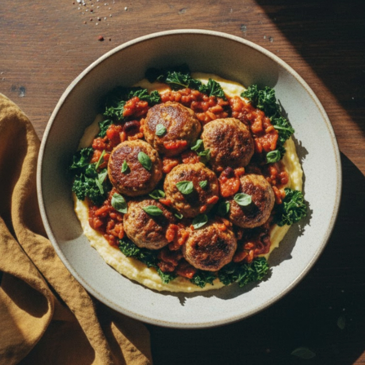 Turkey Meatballs & Polenta